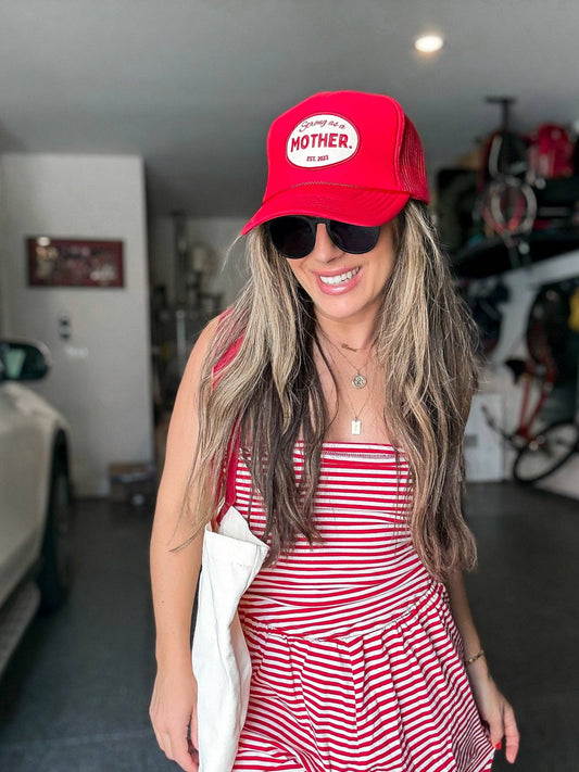 VINTAGE Strong as a mother® Patch Hat - Red