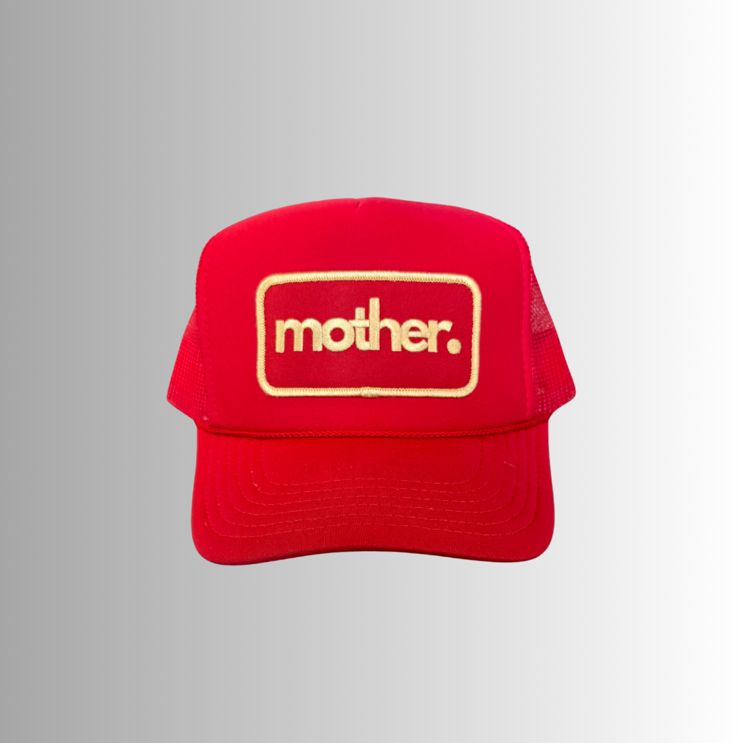 Mother Patch Trucker Hat - Red: Red