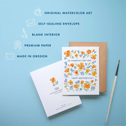 FLORAL POPPIES MOTHER'S DAY CARD