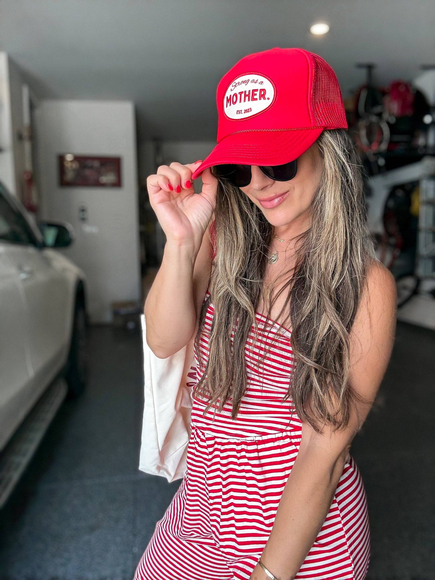 VINTAGE Strong as a mother® Patch Hat - Red