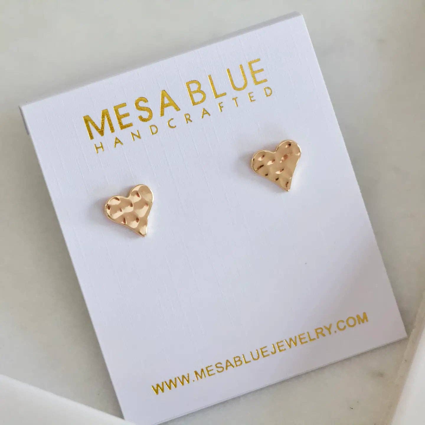 HAMMERED HEART STUDS