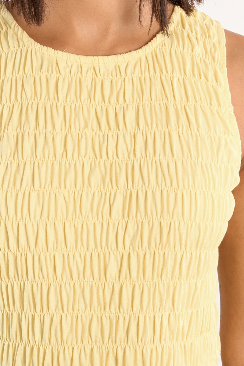 COTTON SMOCKED DRESS