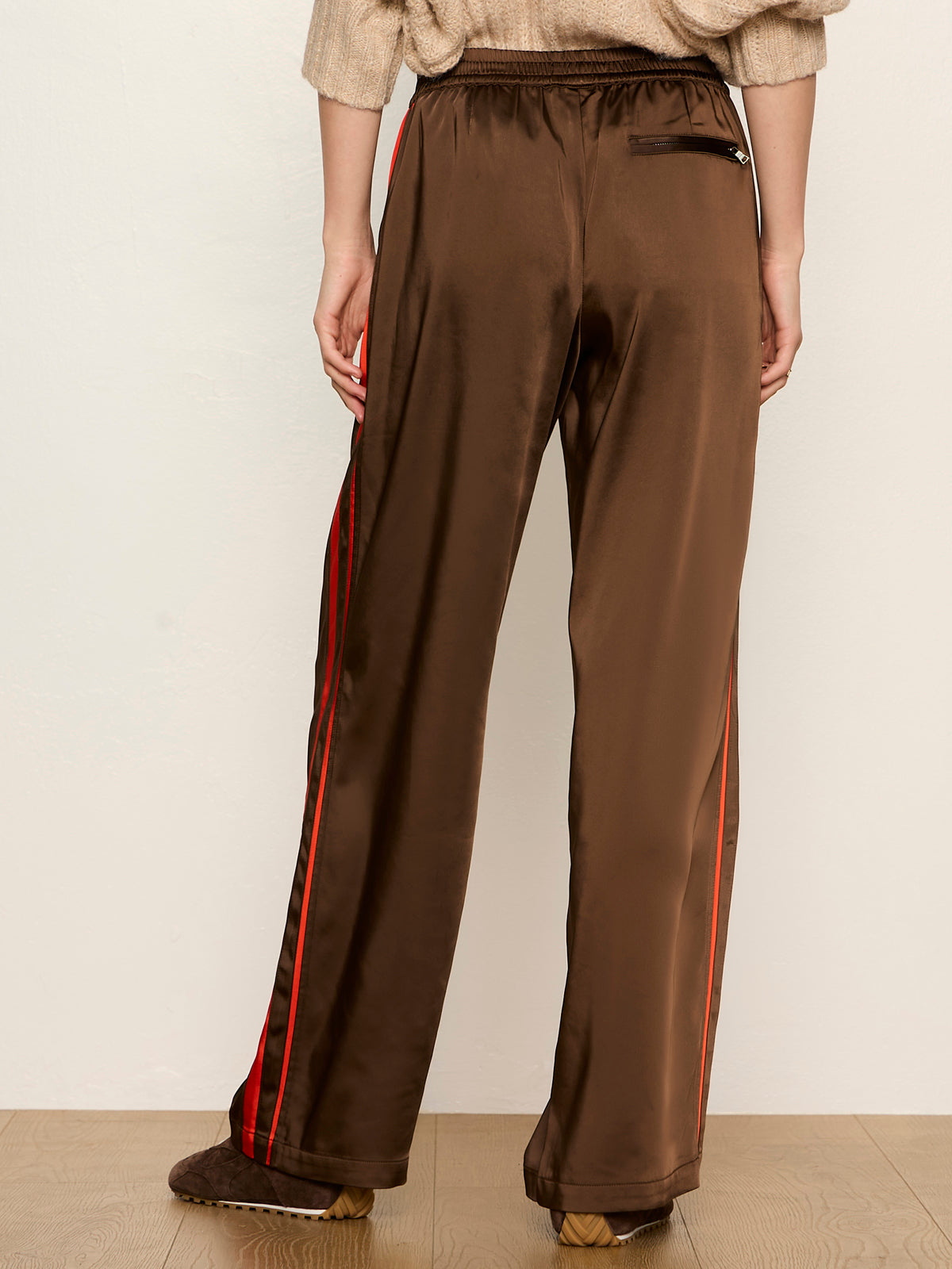 ON TRACK SATIN PANTS ESPRESSO MARTINI
