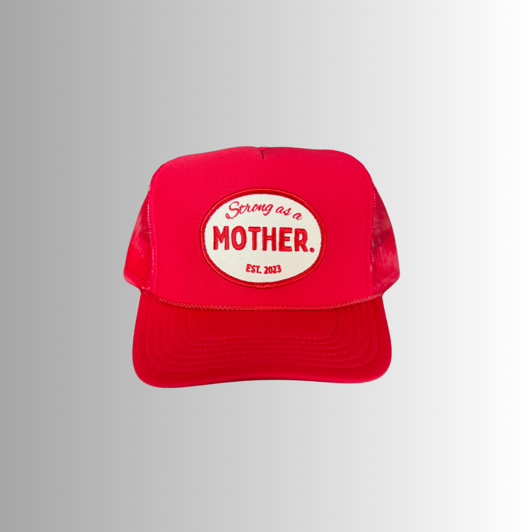 VINTAGE Strong as a mother®  Patch Hat -  Red