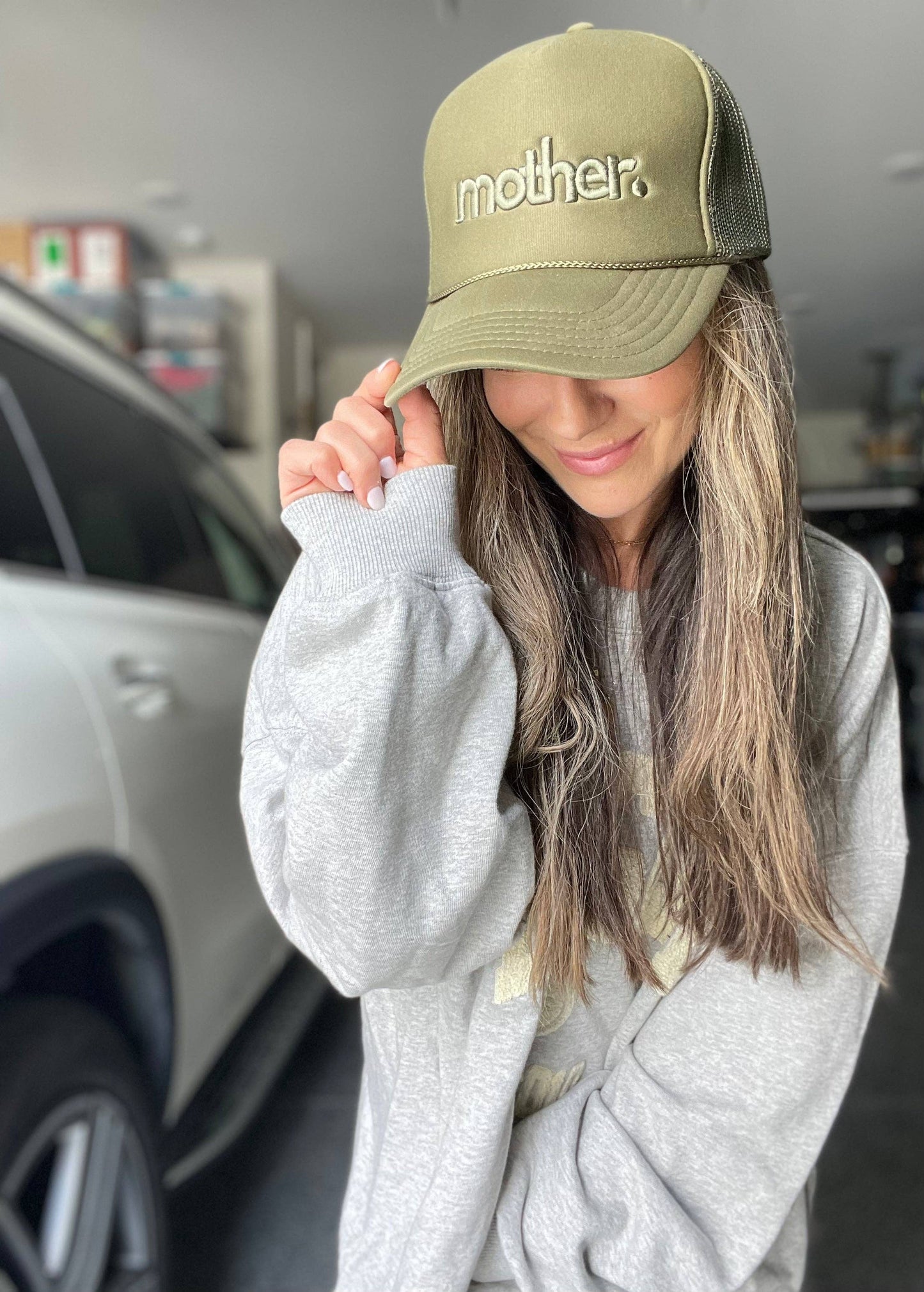"mother." Embroidered Trucker Hat