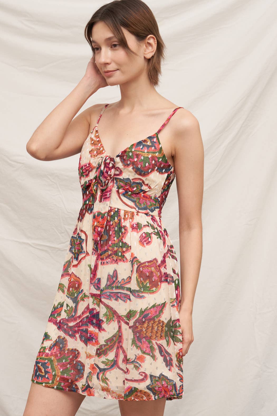 MINI DRESS WITH LUREX DOTS