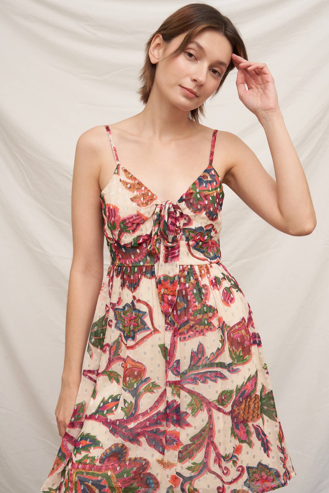 MINI DRESS WITH LUREX DOTS