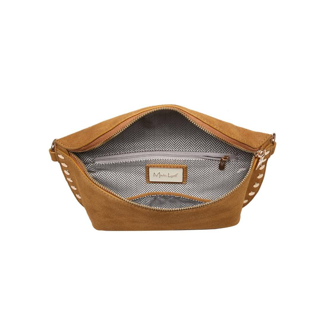 Gizelle-Suede Belt Bag: Tan