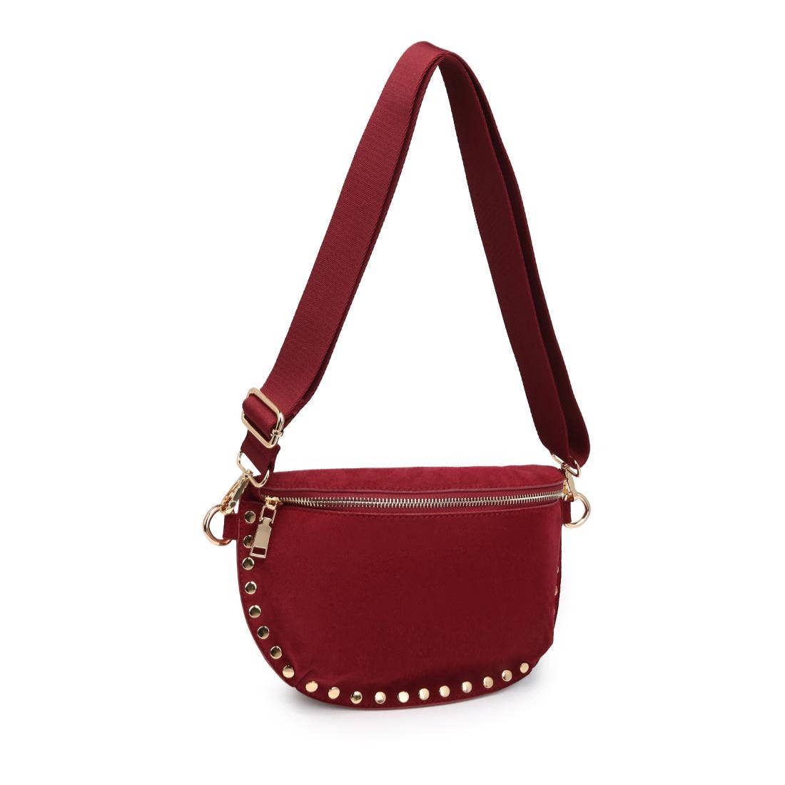 Gizelle-Suede Belt Bag: Tan