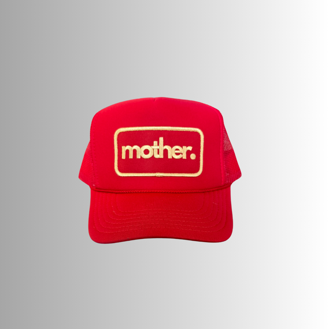 Mother Patch Trucker Hat - Red: Red