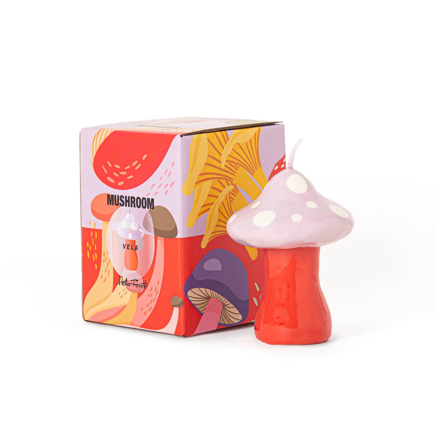 SMALL PINKISH MUSHROOM CANDLE