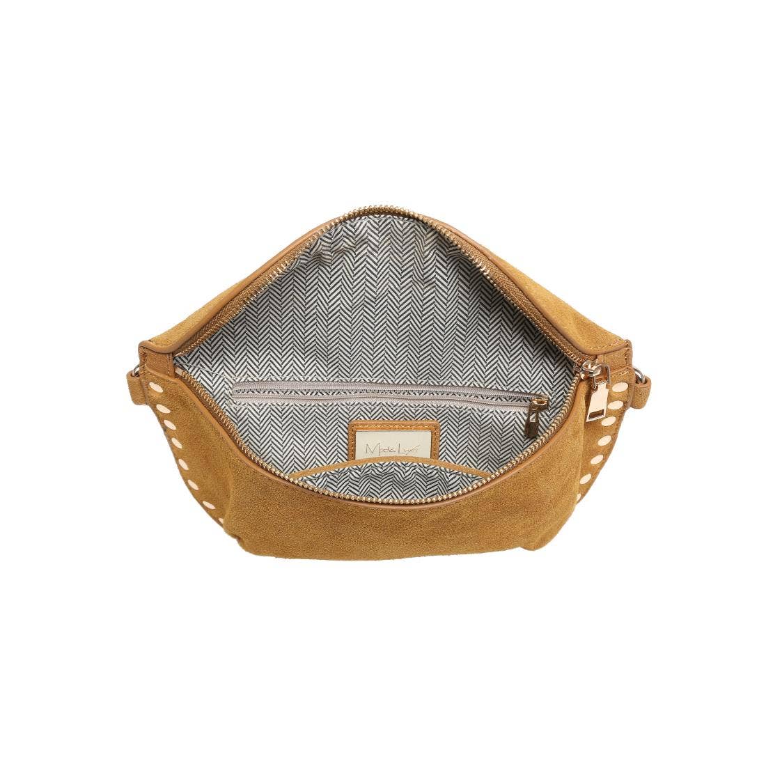 Gizelle-Suede Belt Bag: Black
