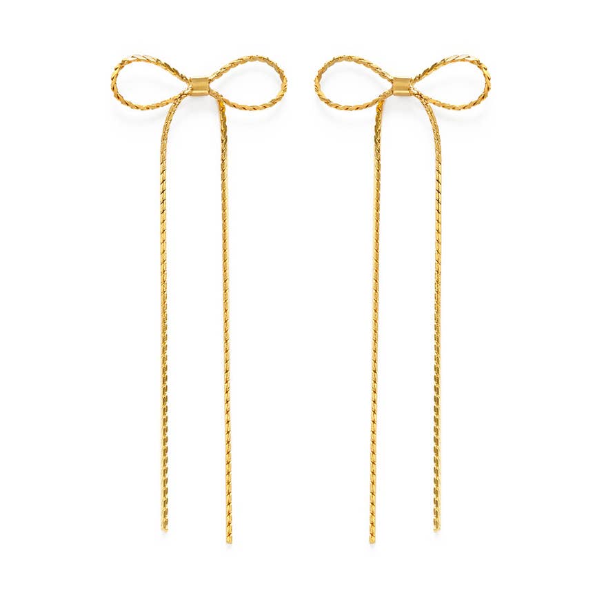 LONG BOW STUD EARRINGS