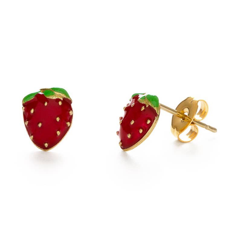 STRAWBERRY STUD EARRINGS