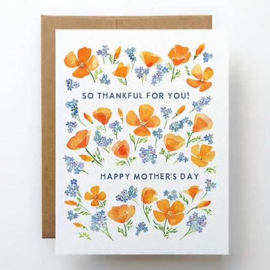 FLORAL POPPIES MOTHER'S DAY CARD