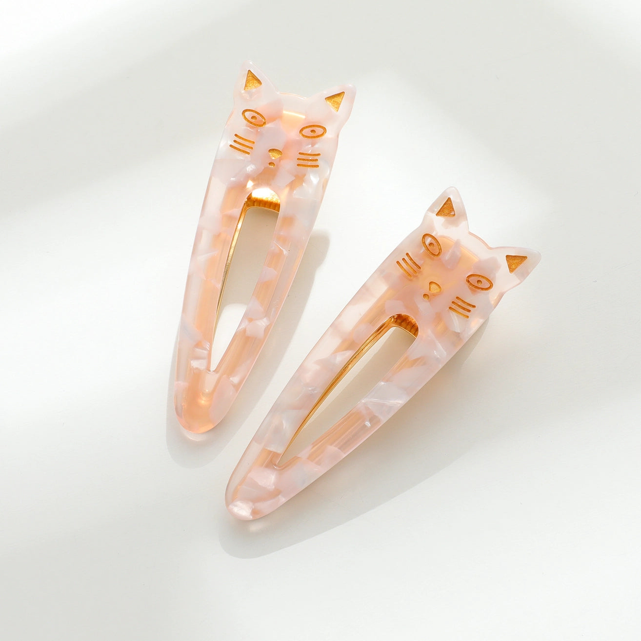 POINTED CAT FACE BARRETTES