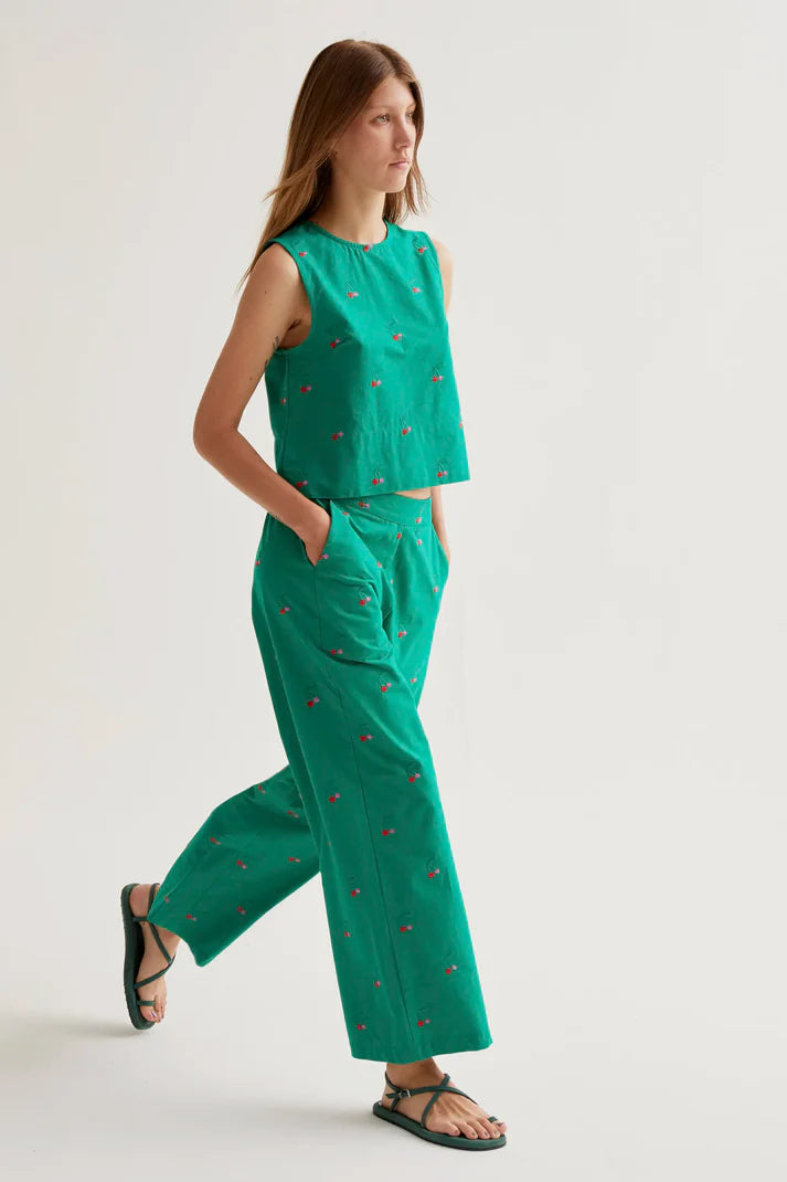 GREEN CHERRY TROUSERS