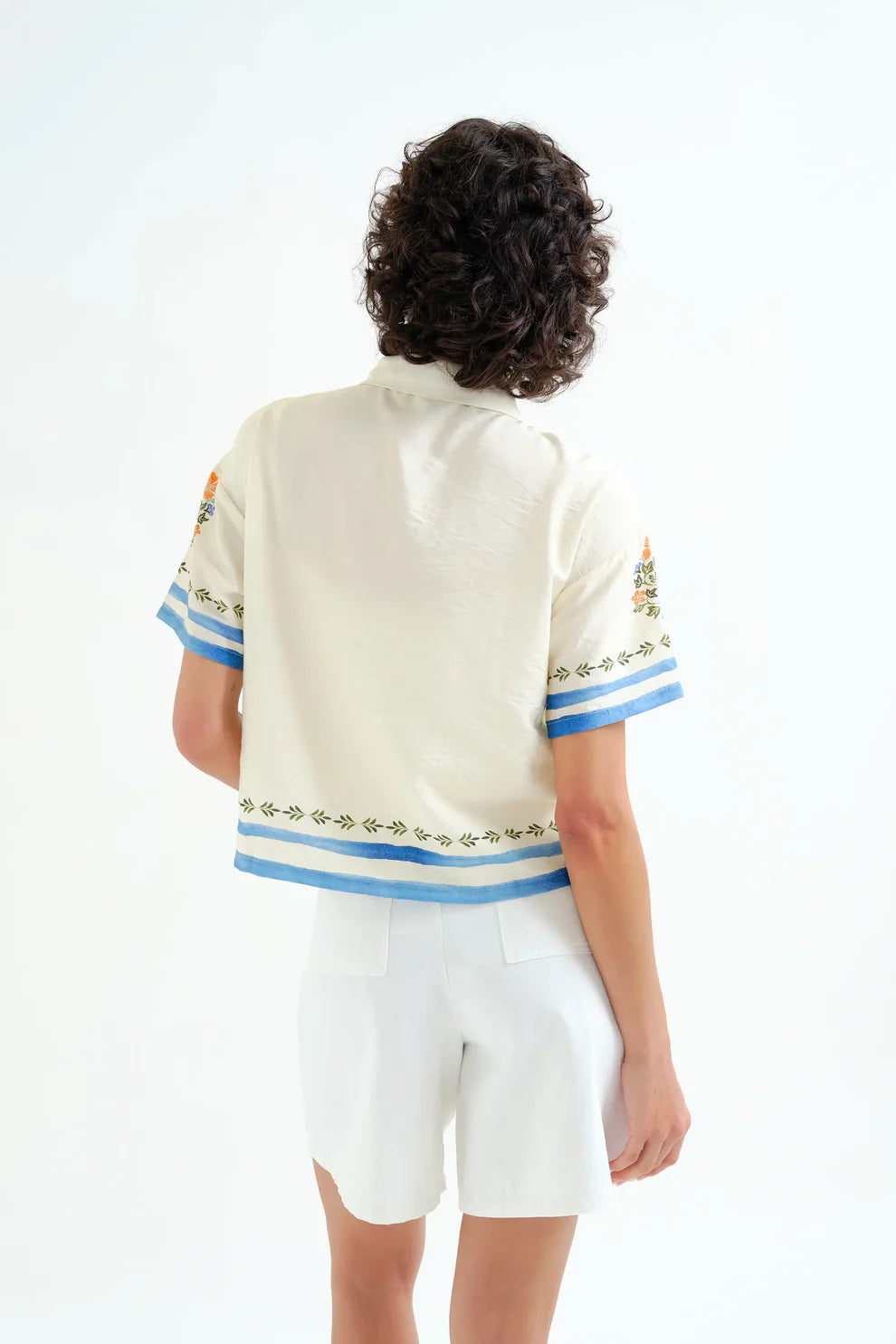 PALM AND  MERMAID PRINT SHIRT