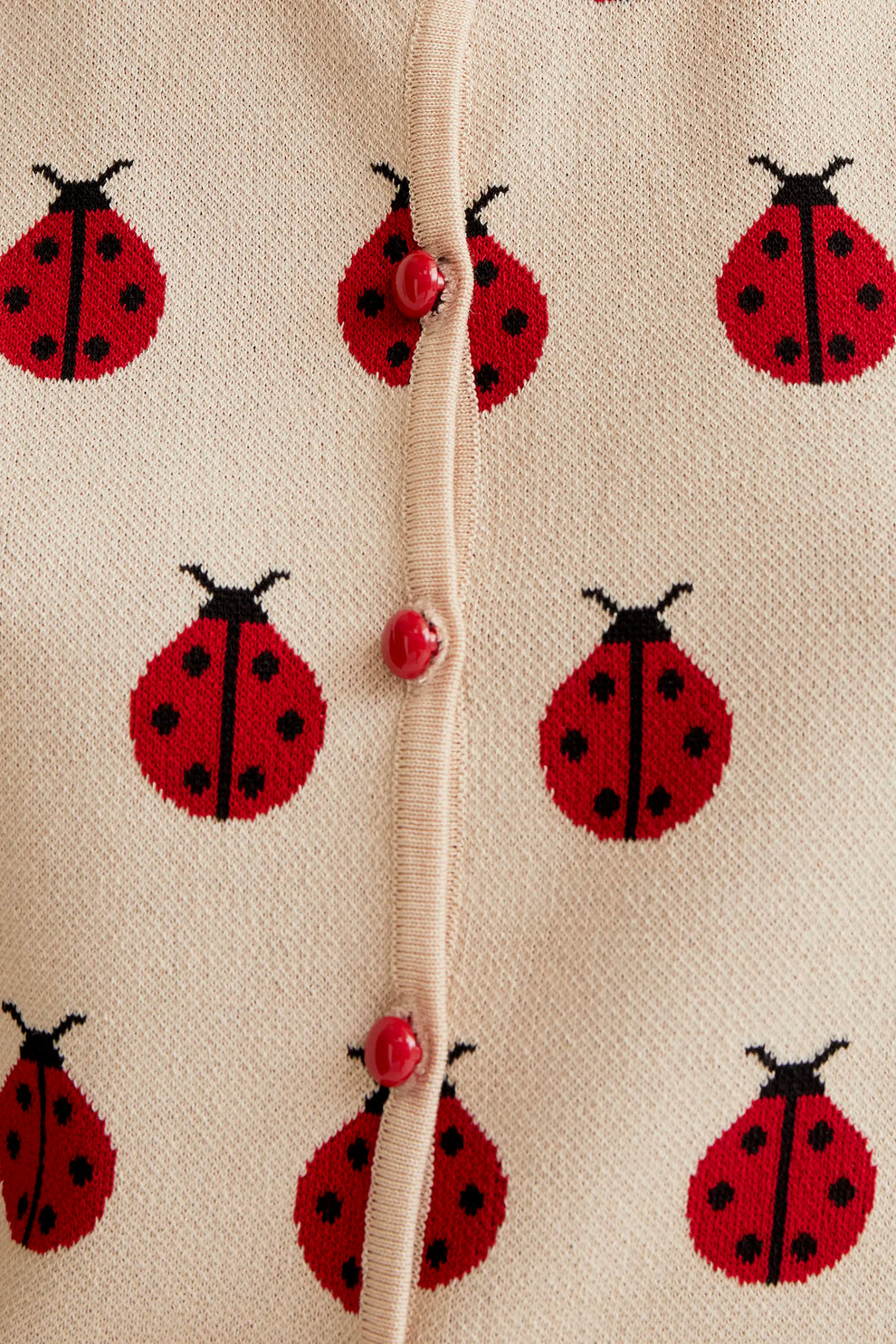 Red Coccinella print knit top