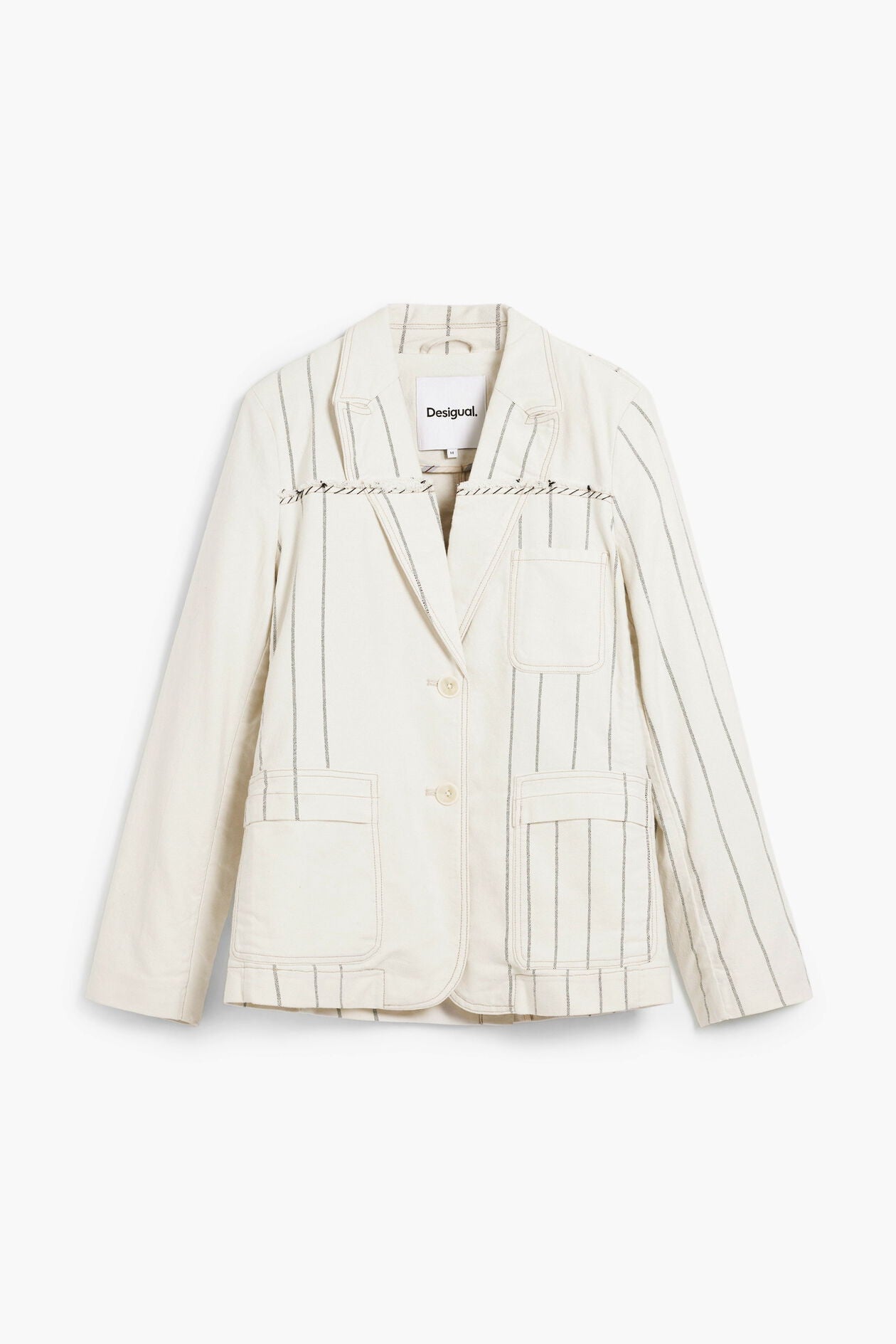 ASYMMETRICAL STRIPED BLAZER