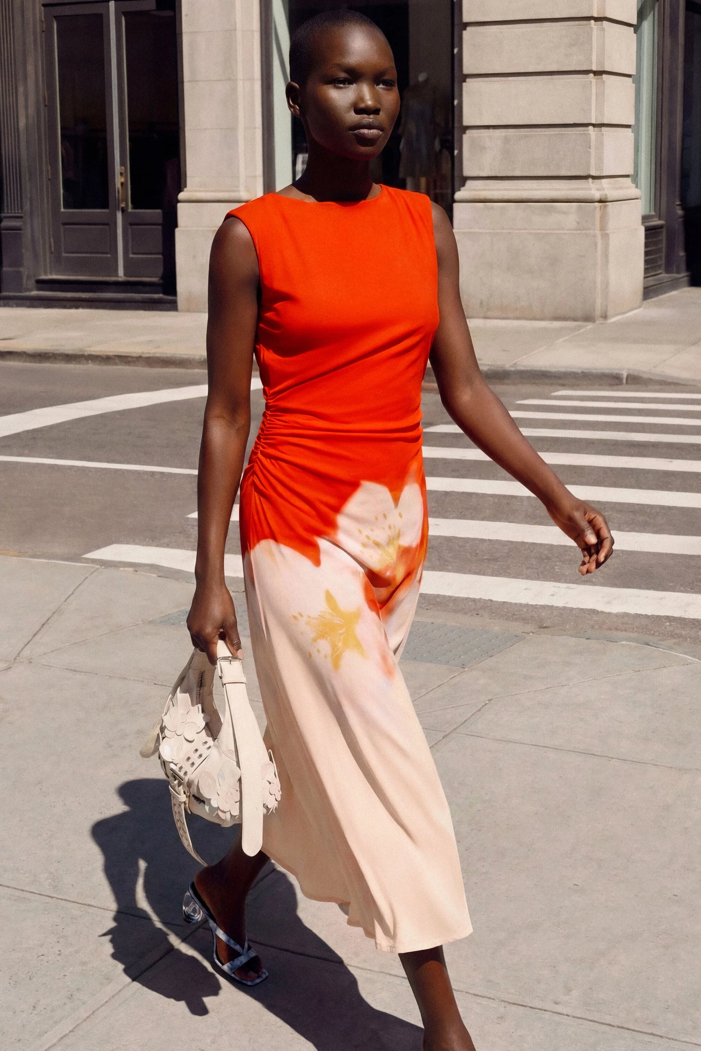 TWO-TONE FLORAL DRESS