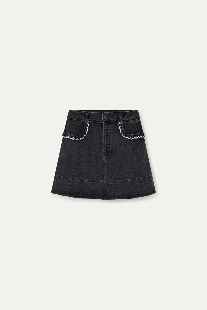 WAVY DENIM SKIRT