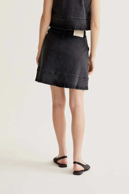 WAVY DENIM SKIRT