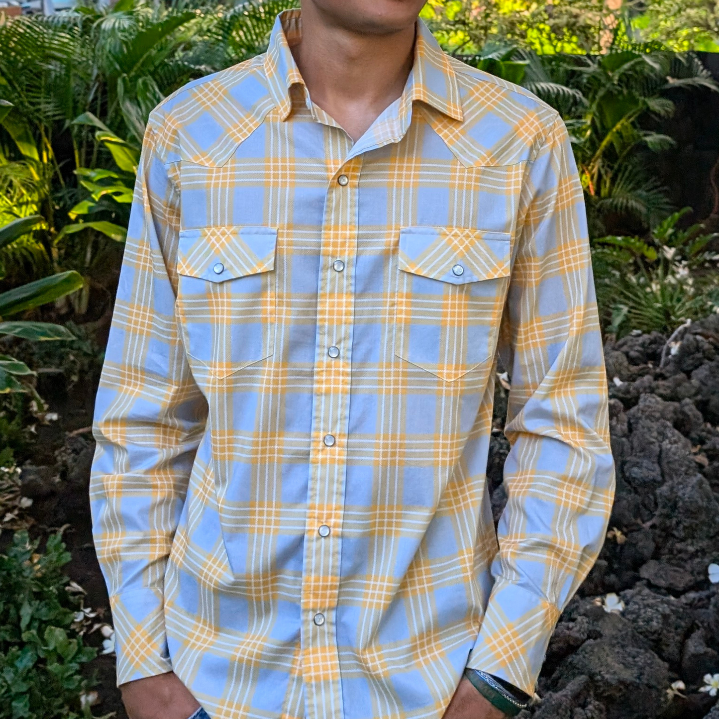 PALAKA NUI GRAY YELLOW  SHIRT