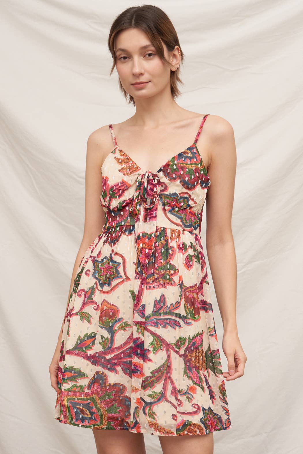 MINI DRESS WITH LUREX DOTS
