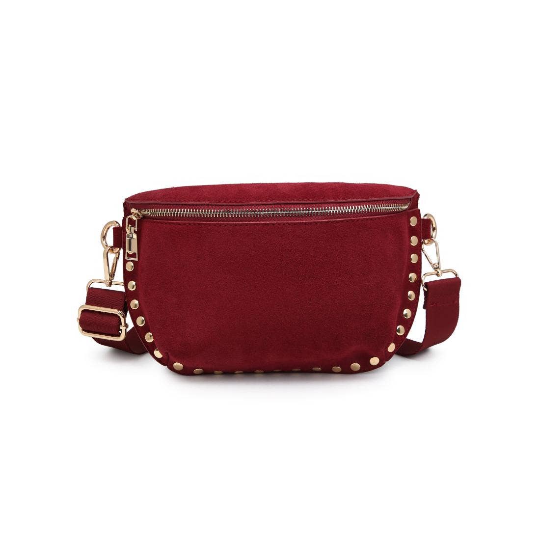 Gizelle-Suede Belt Bag: Tan
