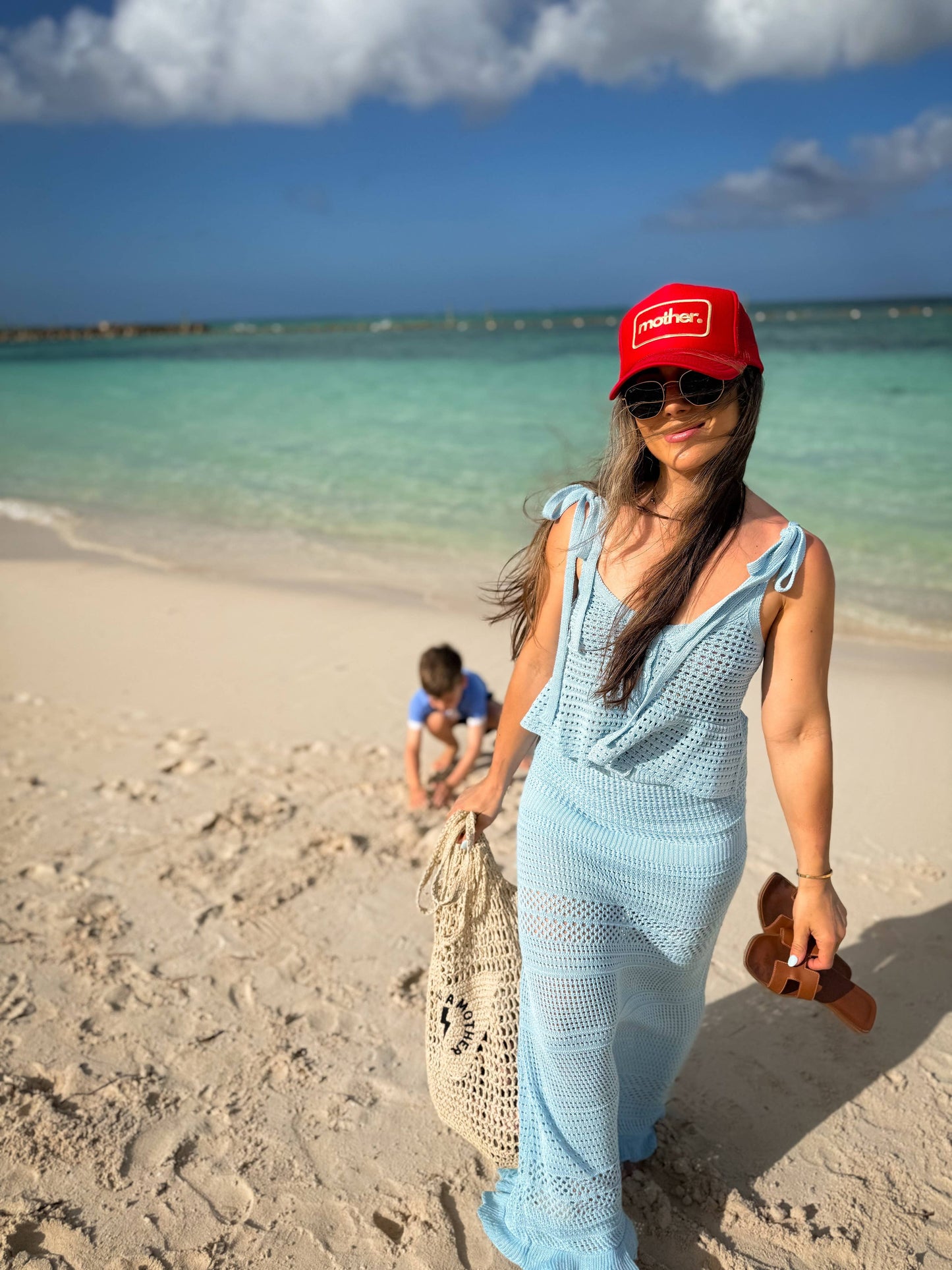Mother Patch Trucker Hat - Red: Red