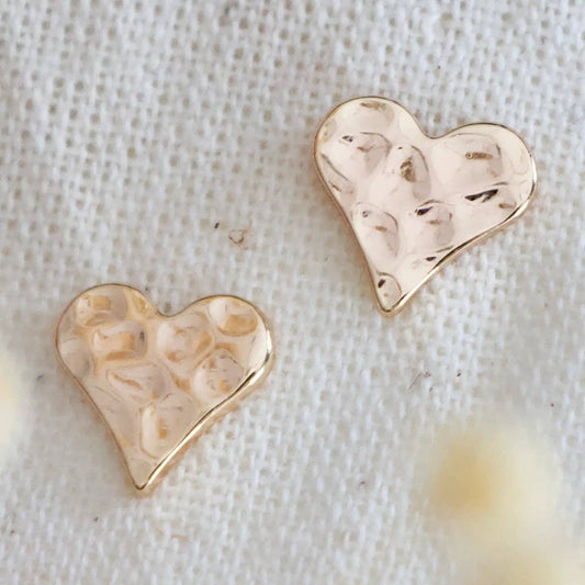 HAMMERED HEART STUDS
