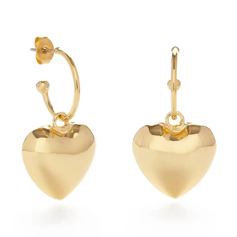 Puffed Heart Hoops