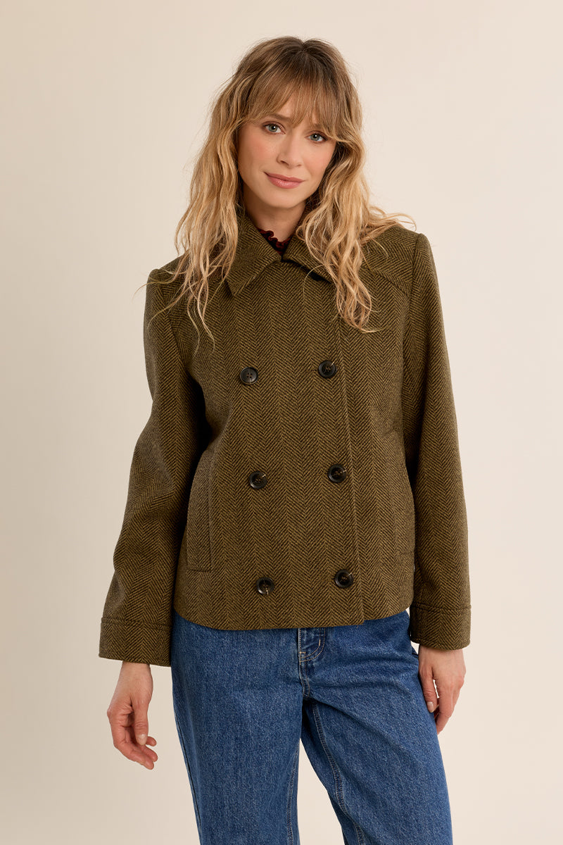 SHORT HERRINGBONE JACKET