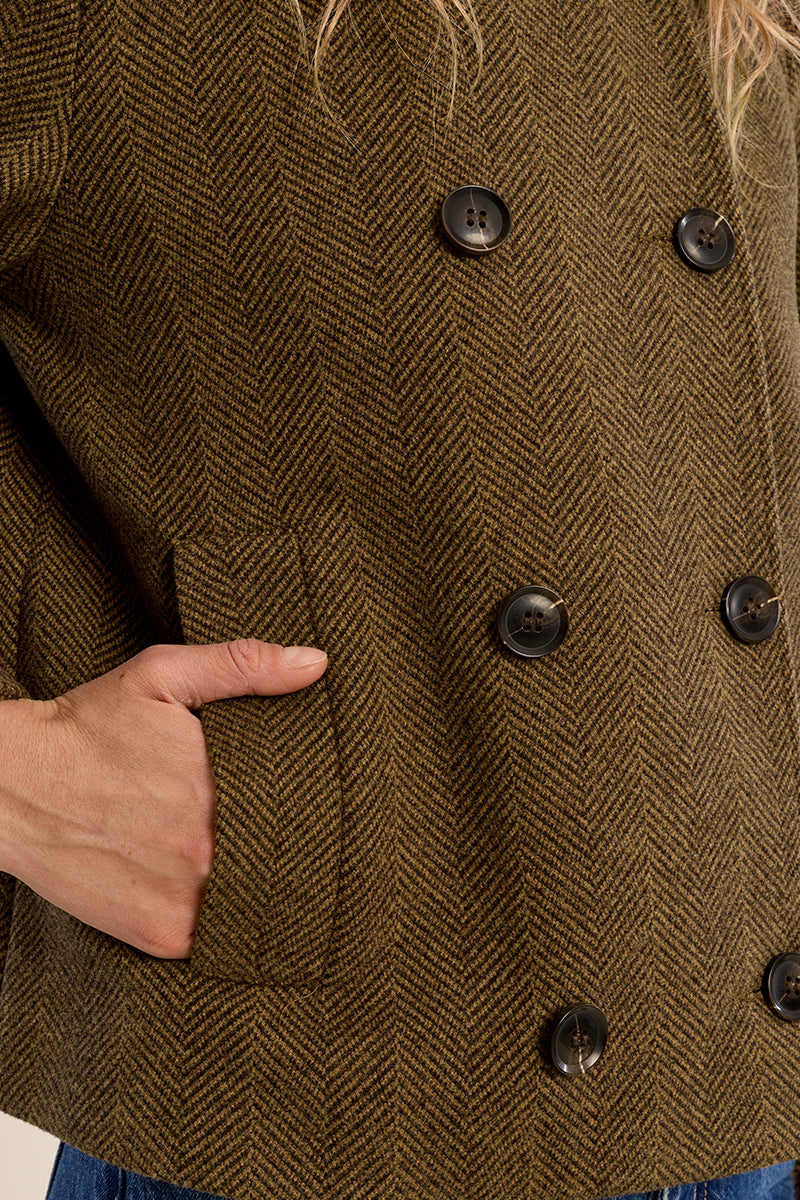 SHORT HERRINGBONE JACKET