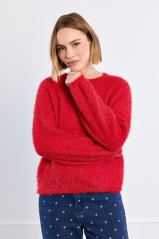 Chunky sequined knit sweater