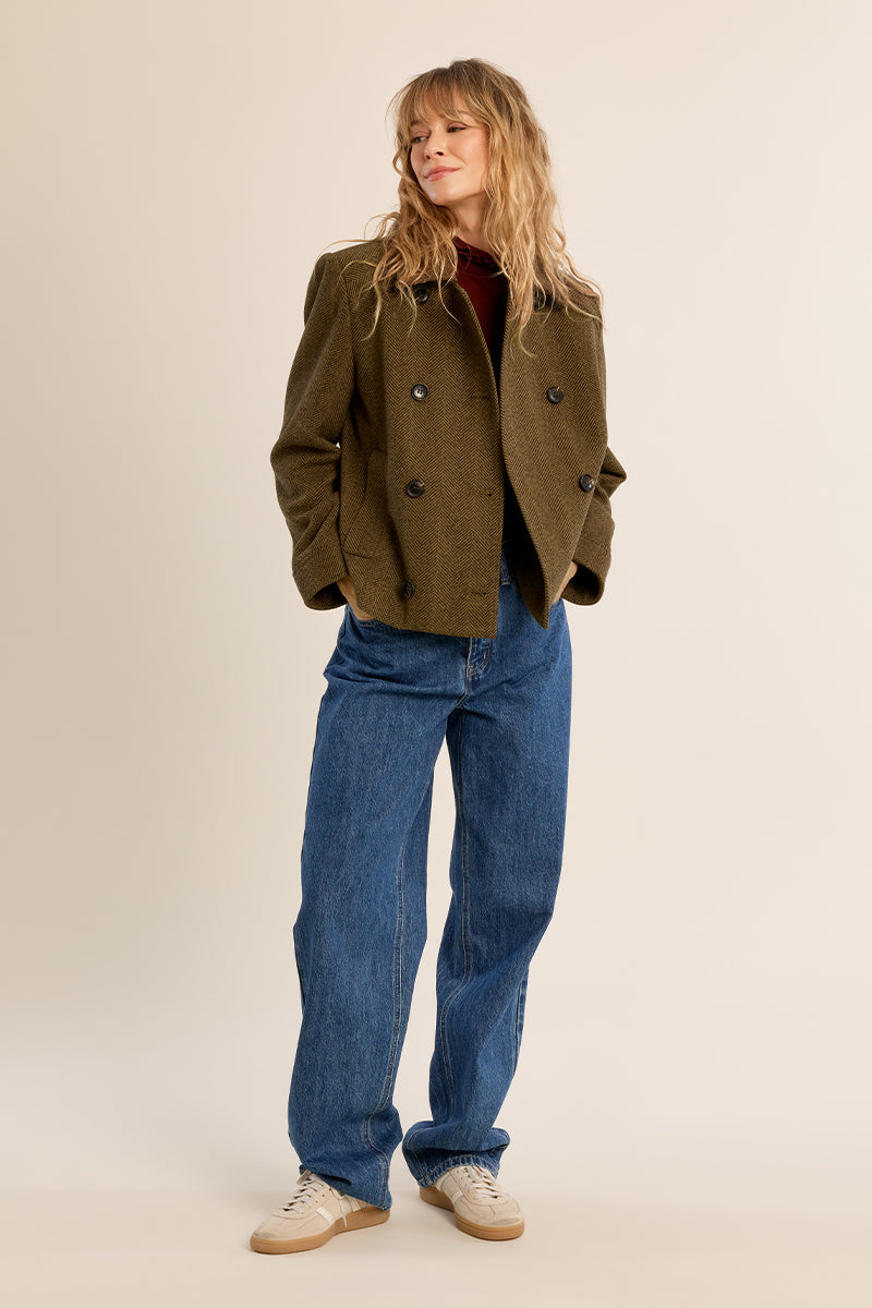 SHORT HERRINGBONE JACKET
