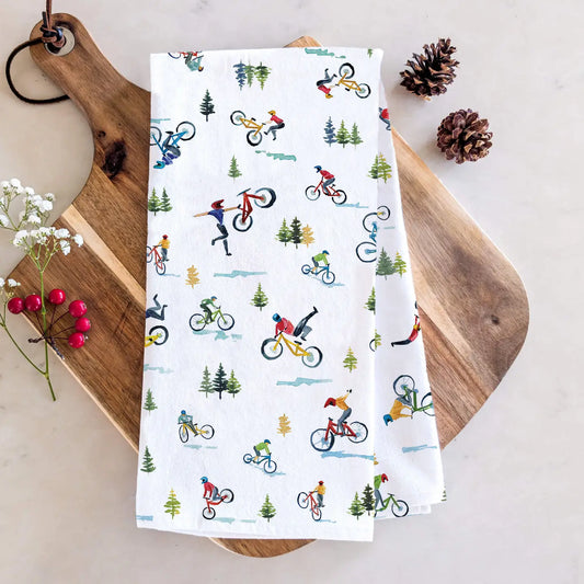 MOUNTAIN BIKING TEA TOWEL