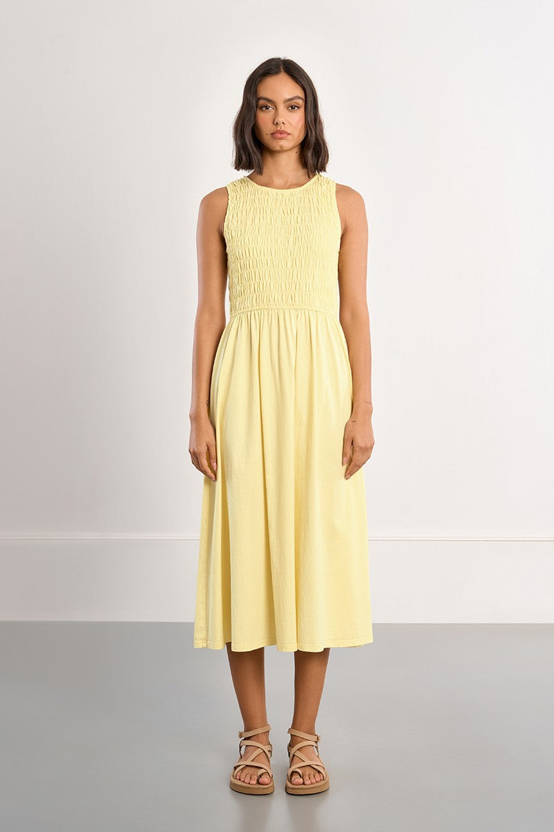 COTTON SMOCKED DRESS