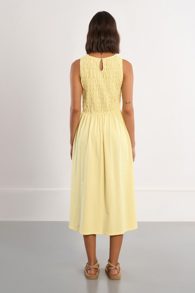 COTTON SMOCKED DRESS
