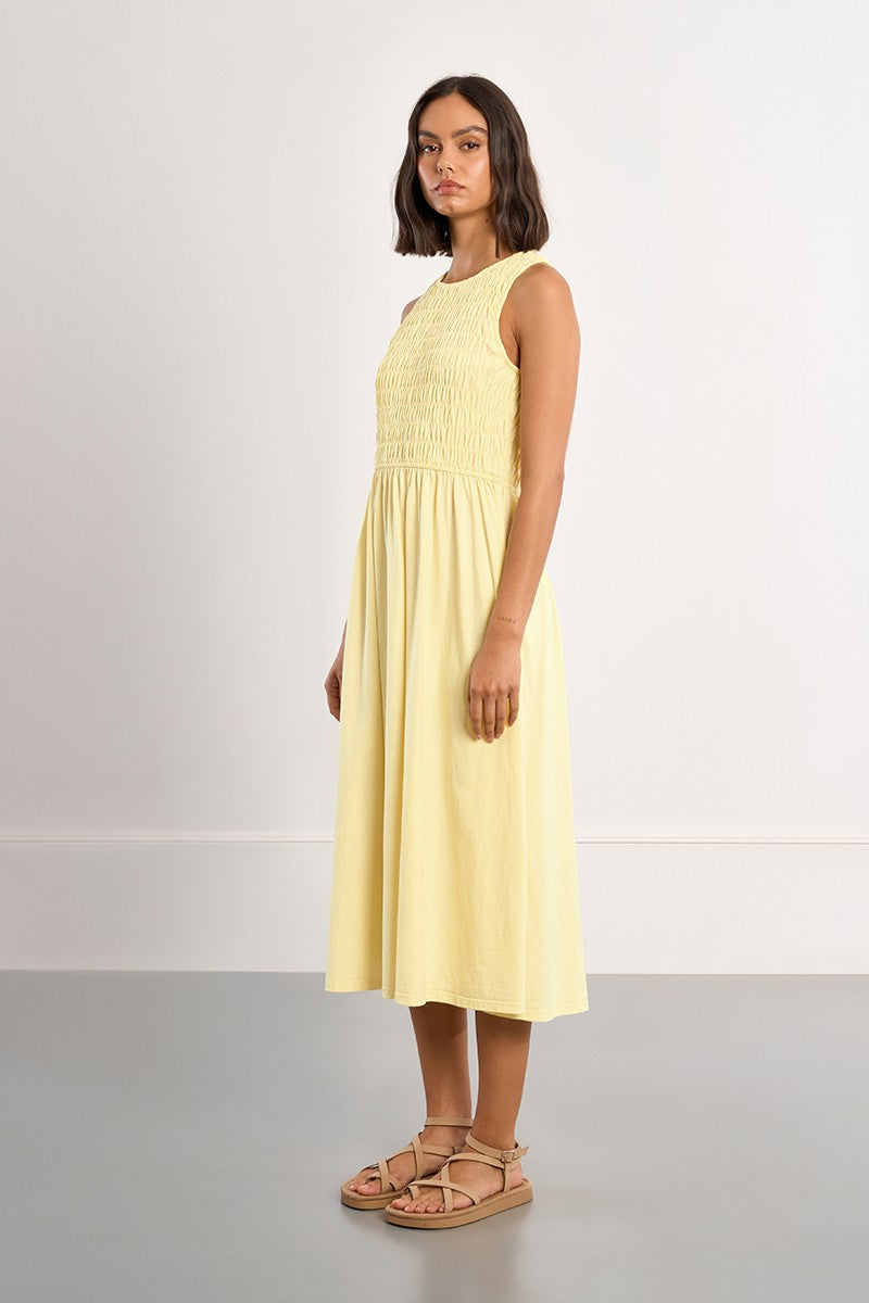 COTTON SMOCKED DRESS